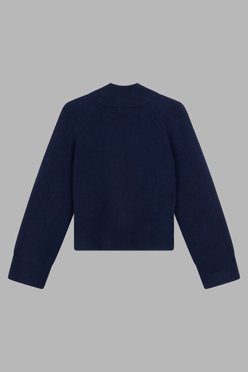 Cashmere trui met hoge kraag en wijde mouwen