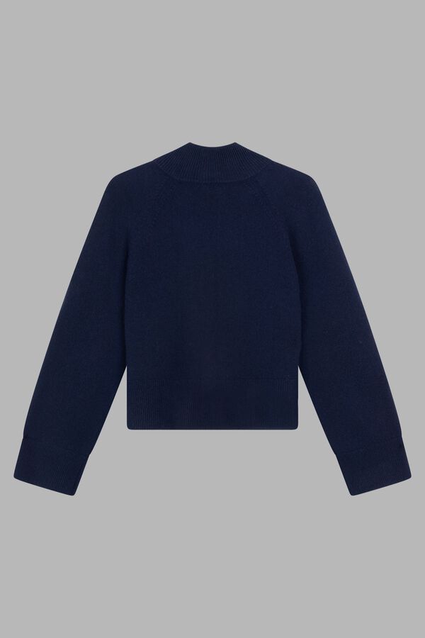 Wide sleeve stand collar cashmere sweater image number 1