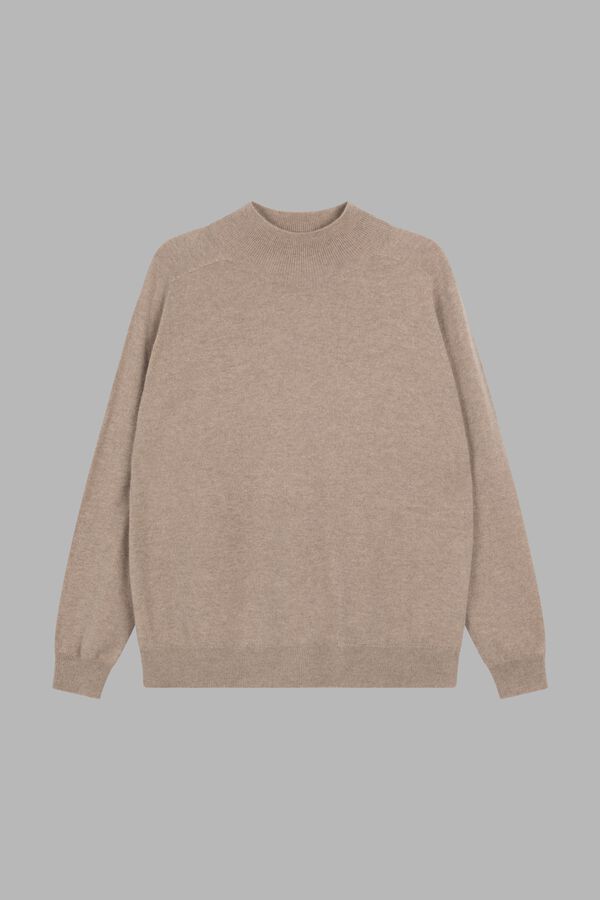Seamless knitted high neck cashmere sweater image number 2