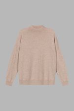 Nahtloser gestrickter Stehkragenpullover mit hohem Kragen aus Bio-Kaschmir image number 2