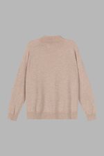 Nahtloser gestrickter Stehkragenpullover mit hohem Kragen aus Bio-Kaschmir image number 3