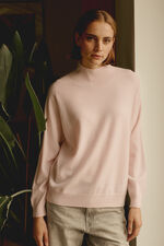 Nahtloser gestrickter Stehkragenpullover mit hohem Kragen aus Bio-Kaschmir image number 0