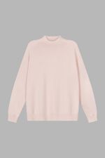 Nahtloser gestrickter Stehkragenpullover mit hohem Kragen aus Bio-Kaschmir image number 2