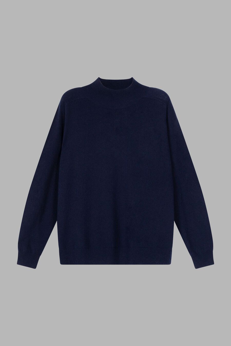 Nahtloser gestrickter Stehkragenpullover mit hohem Kragen aus Bio-Kaschmir image number 0