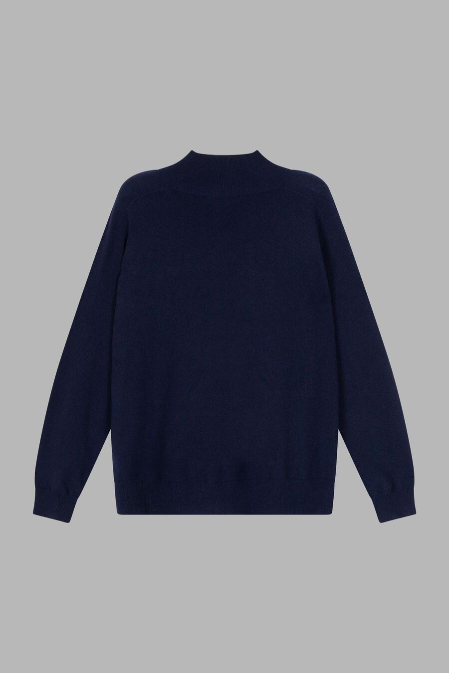 Naadloos gebreide cashmere trui met opstaande kraag image number 1