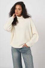 Oversized ribgebreide coltrui  van biologische cashmere image number 2