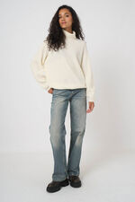 Oversized ribgebreide coltrui  van biologische cashmere image number 3