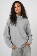 Oversized ribgebreide coltrui  van biologische cashmere image number 0