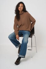 Oversized ribgebreide coltrui  van biologische cashmere image number 1
