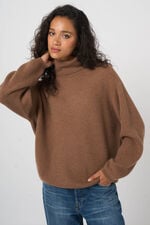 Oversized ribgebreide coltrui  van biologische cashmere image number 2