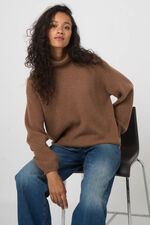 Oversized ribgebreide coltrui  van biologische cashmere image number 3