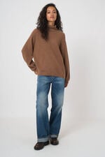 Oversized ribgebreide coltrui  van biologische cashmere image number 5