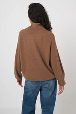 Oversized ribgebreide coltrui  van biologische cashmere image number 6