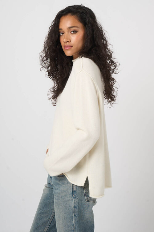 Trui van puur kasjmier met opstaande kraag