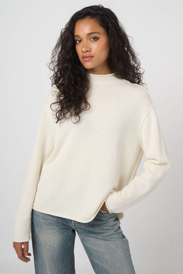 Pure cashmere sweater with stand collar image number 3