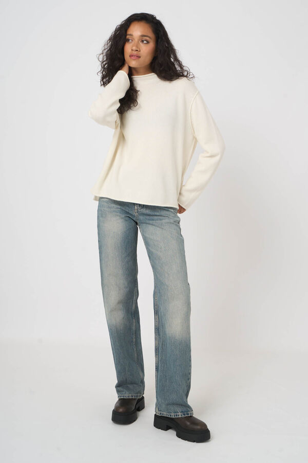 Pure cashmere sweater with stand collar image number 4
