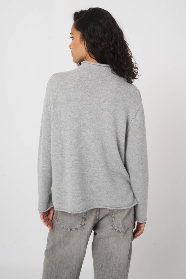 Pure cashmere sweater with stand collar image number 0