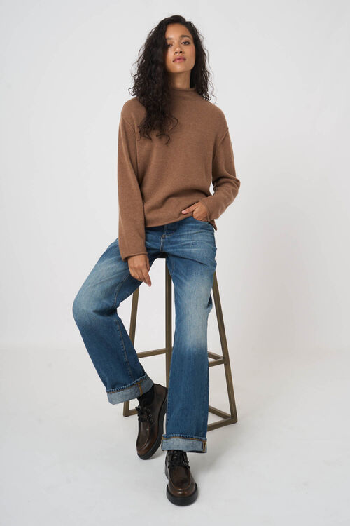 Trui van puur kasjmier met opstaande kraag