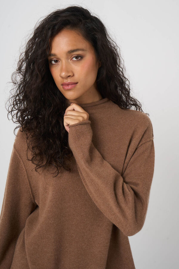 Pure cashmere sweater with stand collar image number 2