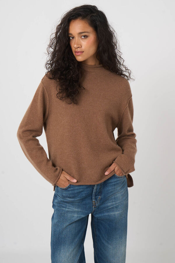 Pure cashmere sweater with stand collar image number 3