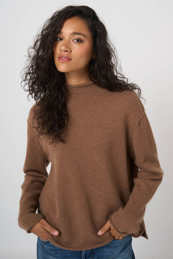 Pure cashmere sweater with stand collar image number 4