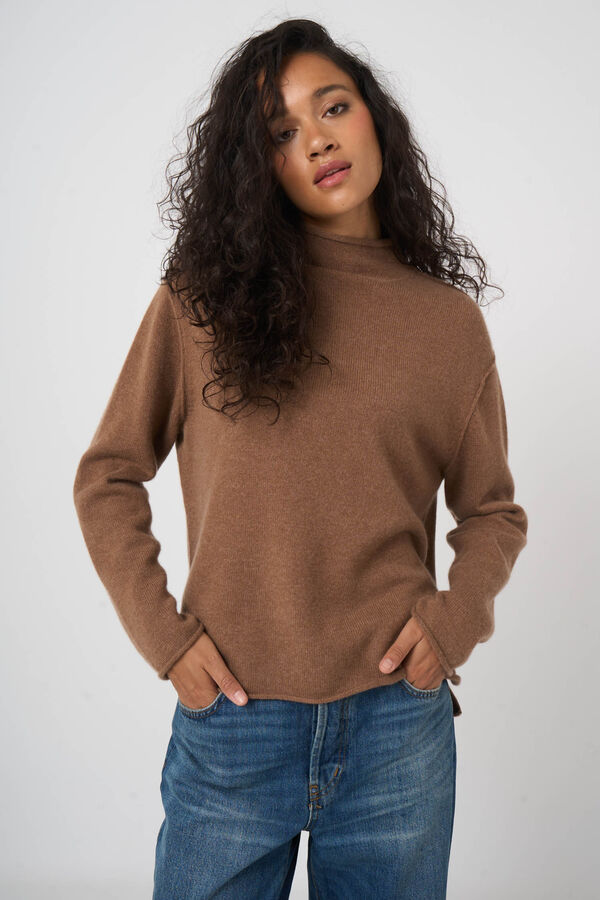 Pure cashmere sweater with stand collar image number 6