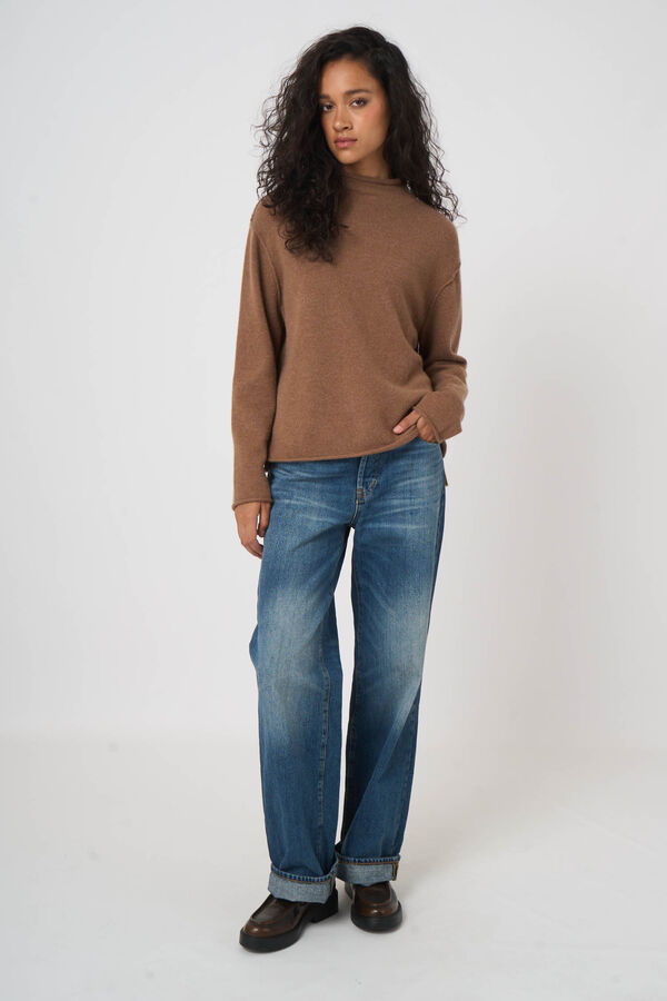 Pure cashmere sweater with stand collar image number 7