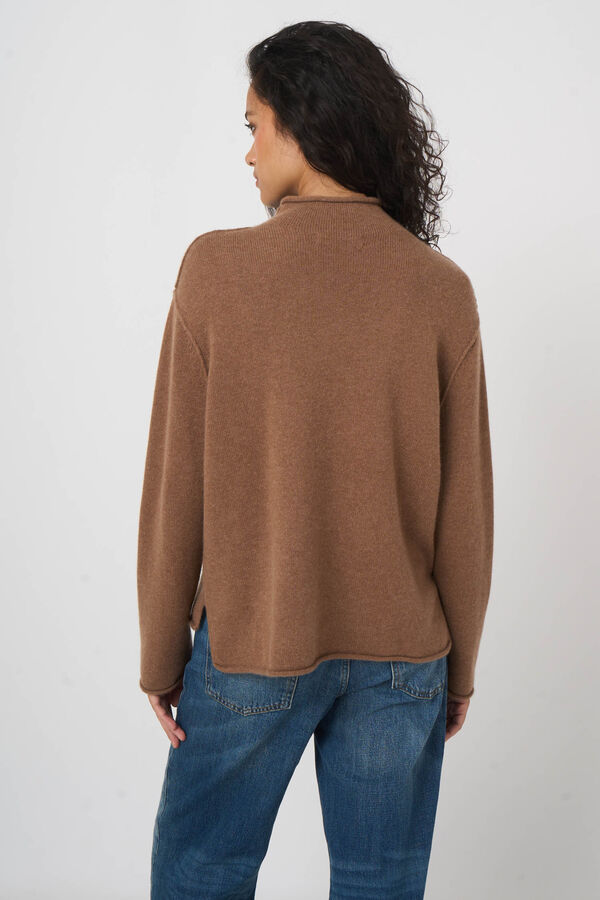 Pure cashmere sweater with stand collar image number 8