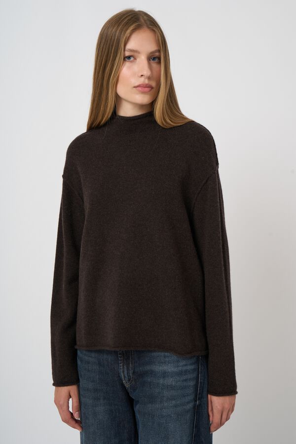 Pure Cashmere Sweater With Stand Collar