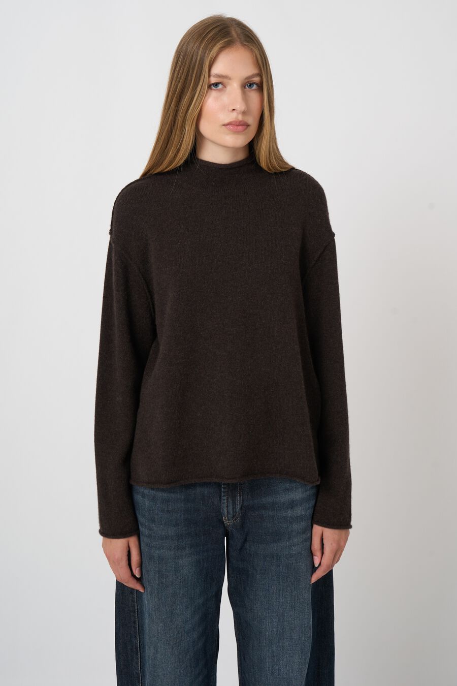 Pull en Pur Cachemire avec Col Montant image number 6
