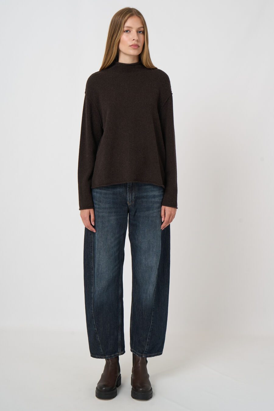 Pull en Pur Cachemire avec Col Montant image number 7