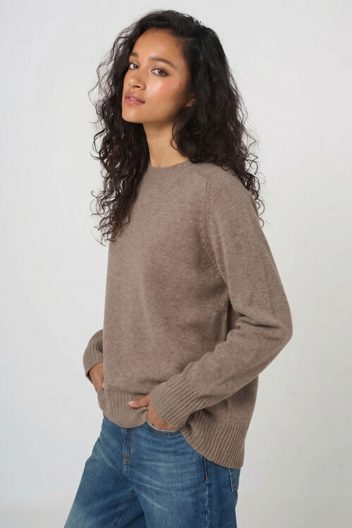 Relaxed Fit Trui Van Organisch Kasjmier, Ronde Hals
