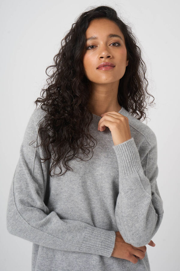 Casual Organic Cashmere Sweater With Round Neck
