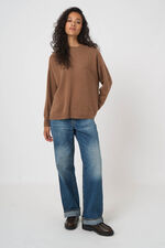 Relaxed fit trui van organisch kasjmier, ronde hals image number 6