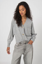 Seamless v-hals vest van organisch kasjmier image number 2