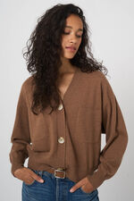 Seamless v-hals vest van organisch kasjmier image number 0
