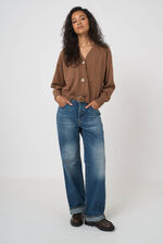 Seamless v-hals vest van organisch kasjmier image number 5
