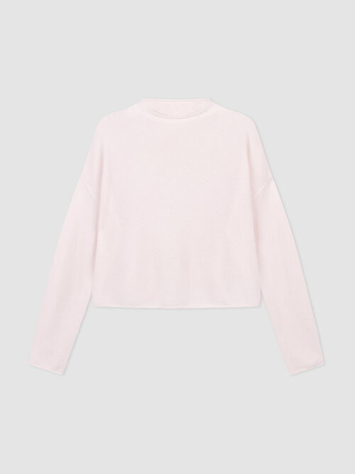 Cropped Kaschmirpullover mit Stehkragen