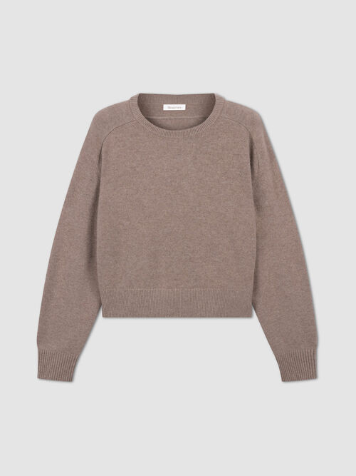 Boxy Kaschmirpullover mit Rundhalsausschnitt