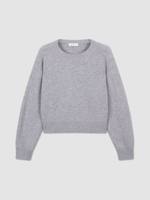 Boxy Kaschmirpullover mit Rundhalsausschnitt