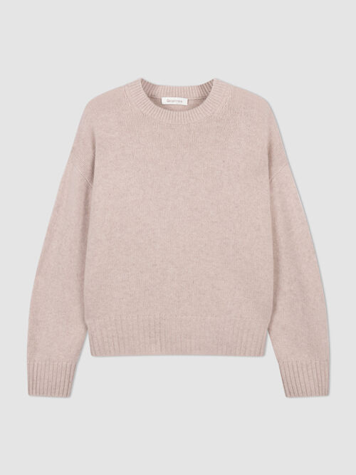 Chunky Kaschmirpullover mit Strickdetail