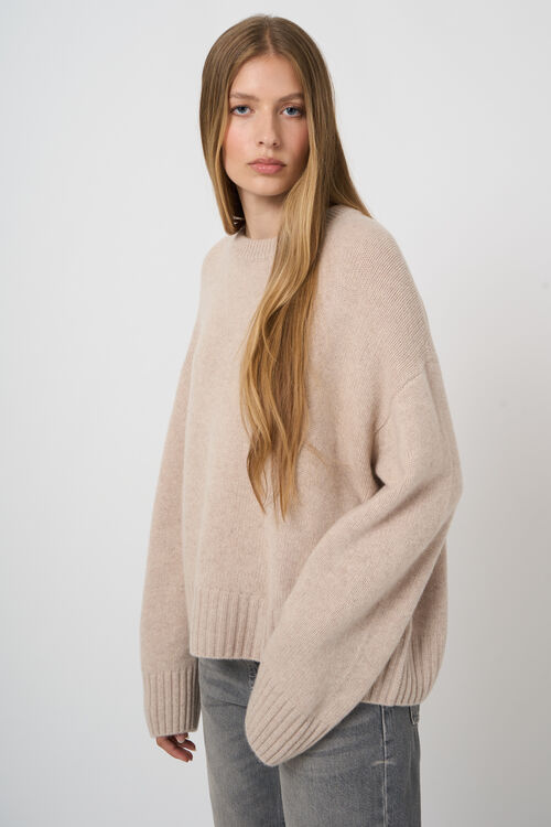 Chunky Kaschmirpullover mit Strickdetail