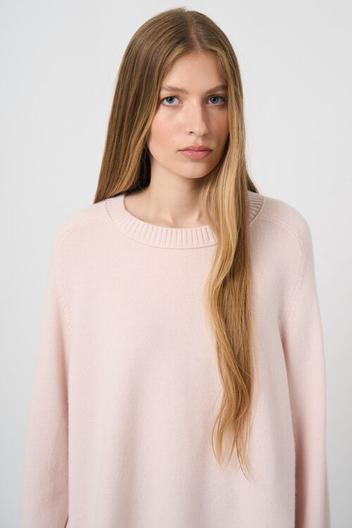Kaschmirpullover mit sichtbarem Nahtdetail