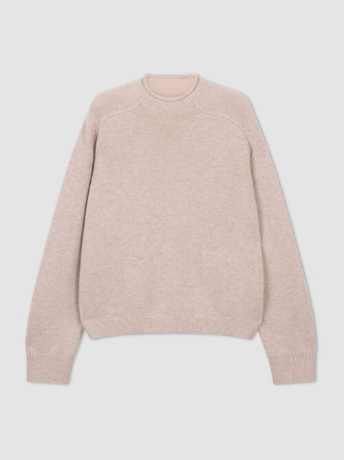 Oversized Kaschmirpullover mit Stehkragen